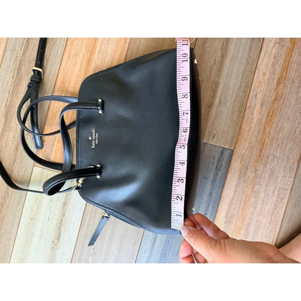 Kate Spade New York Patterson Drive Medium Dome Satchel Black Leather Gold HW
